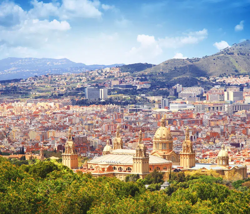 Aerial shot of Barcelona on one of World Challenge's Spanish school trips