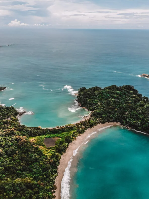 View of a small bay on the coast of Costa Rica on a school trip