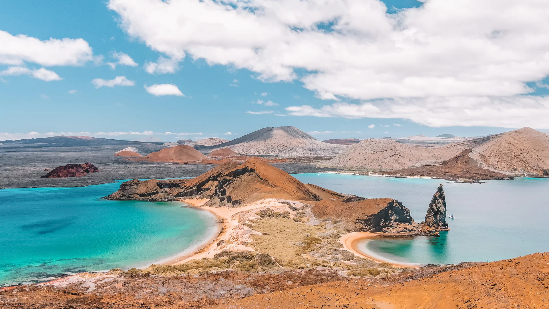 A spit of land on the Galapagos islands