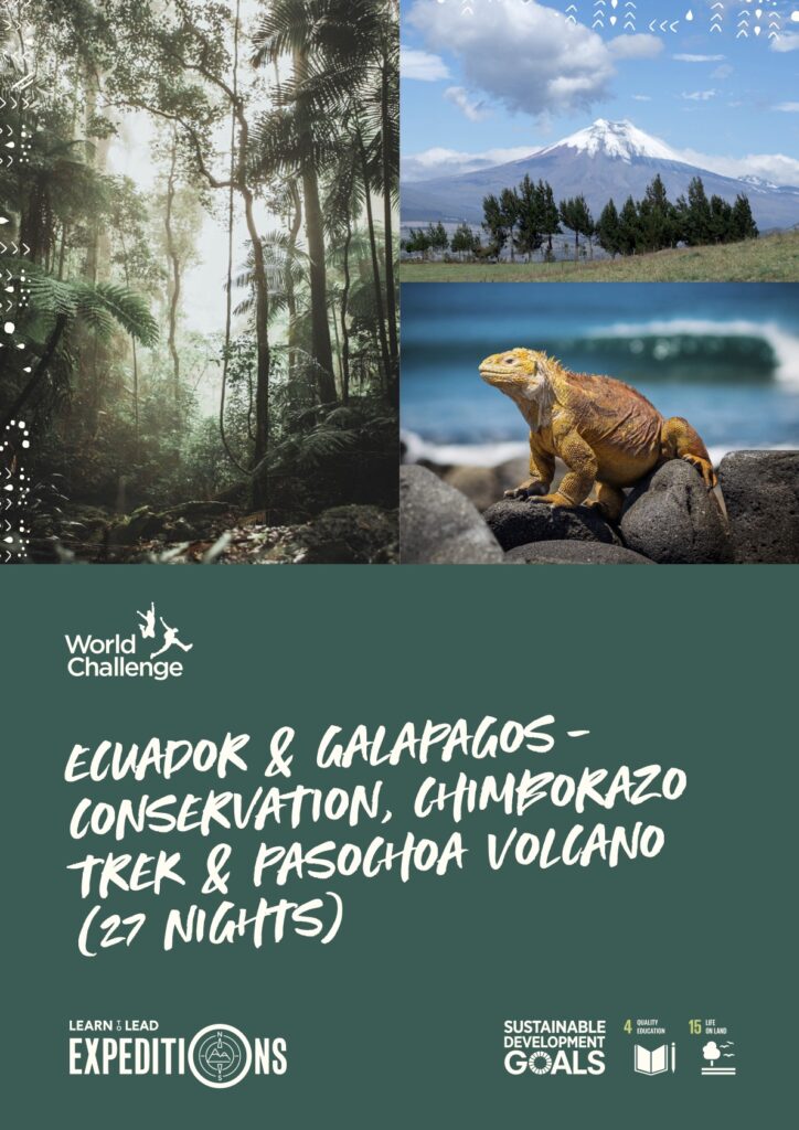 A sample school expedition itinerary to Ecuador & Galapagos