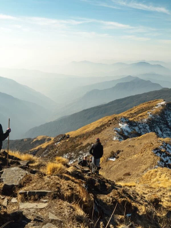 Trekking through the mountains in Slovakia on a school expedition