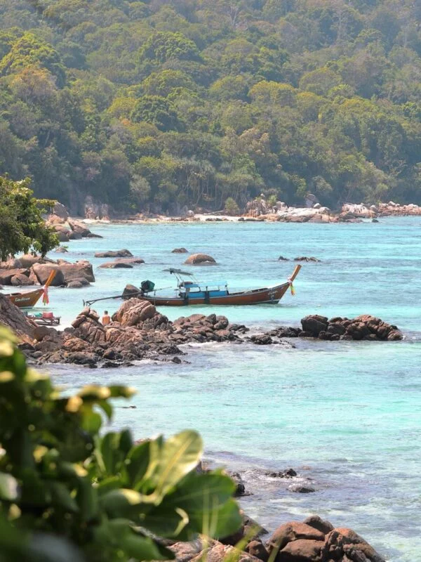 A fishing boat on the shores of Laos