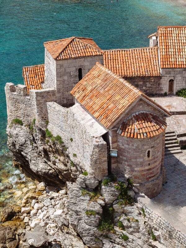 Old houses on a coastline in Montenegro