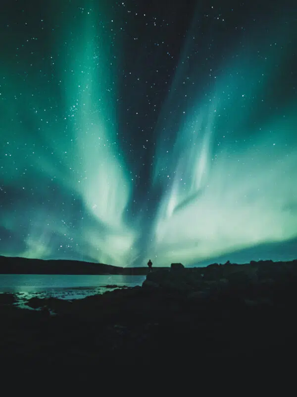 The Northern Lights in Iceland on a school geography field trip