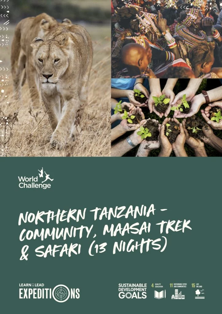A sample school expedition itinerary to Northern Tanzania