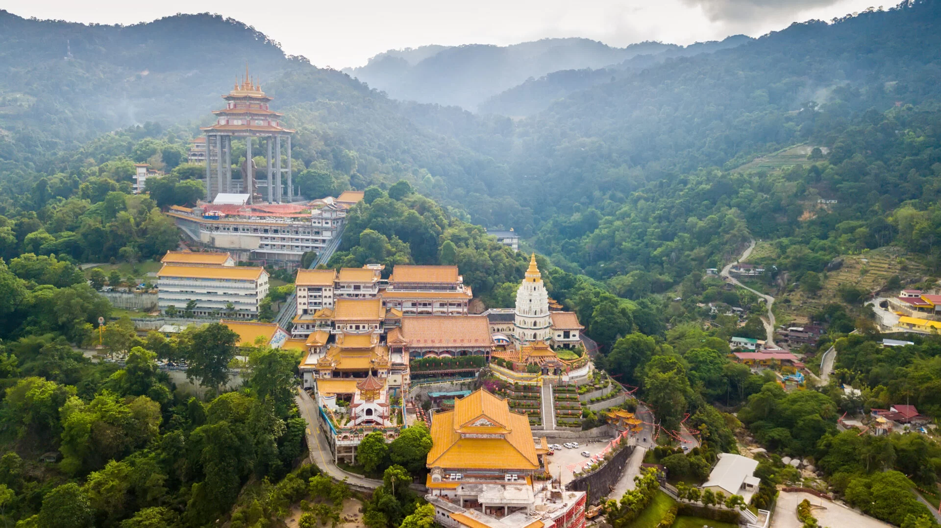 An aerial view of Penang in Malaysia on a school trip