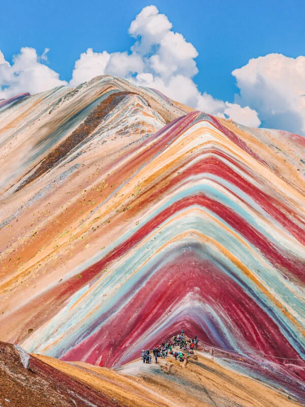 Rainbow mountain in Southern Peru on a school expedition