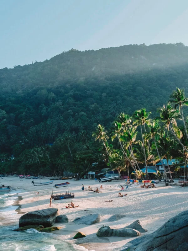 A white beach on the coast of Thailand