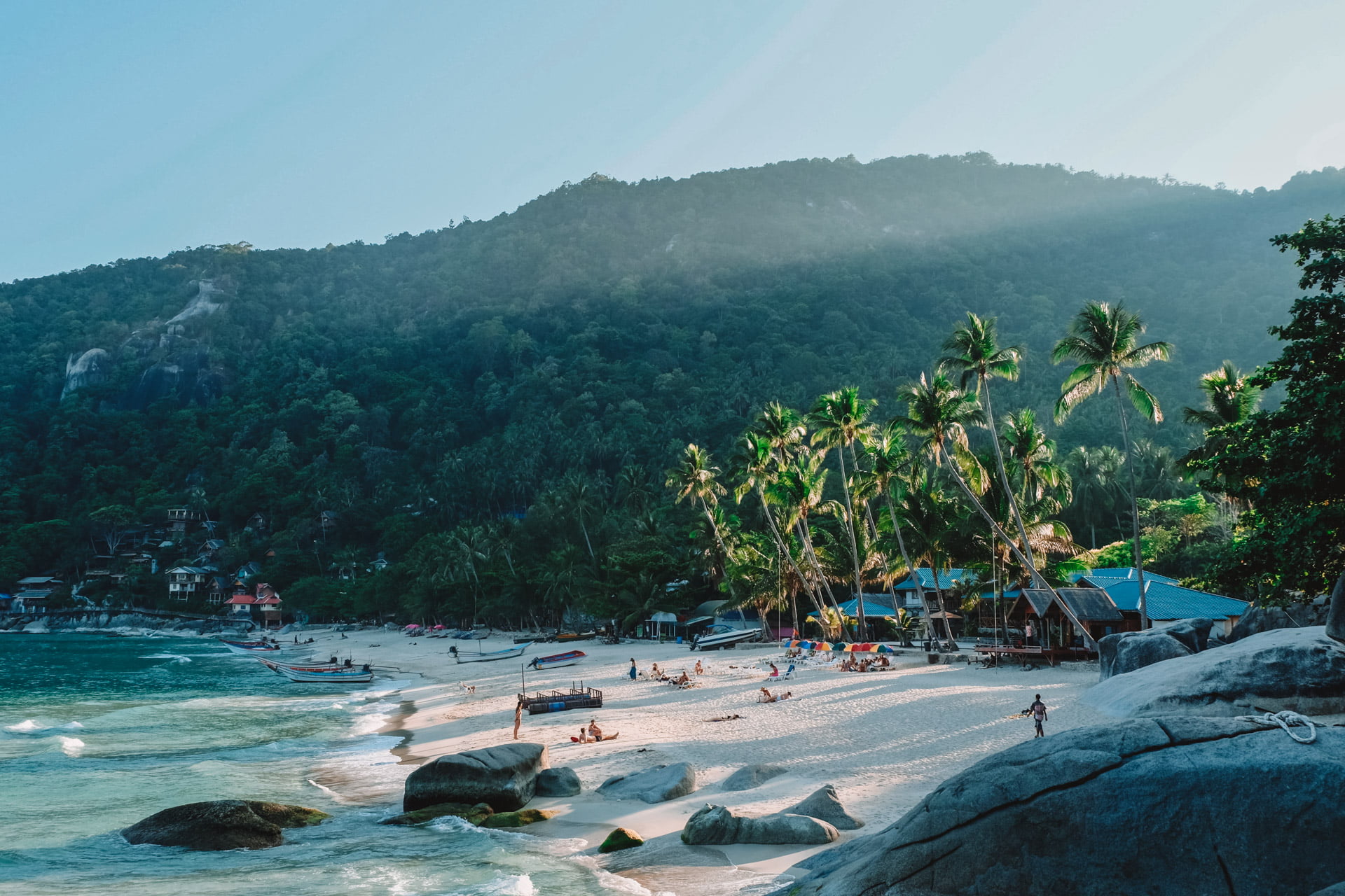 A white beach on the coast of Thailand