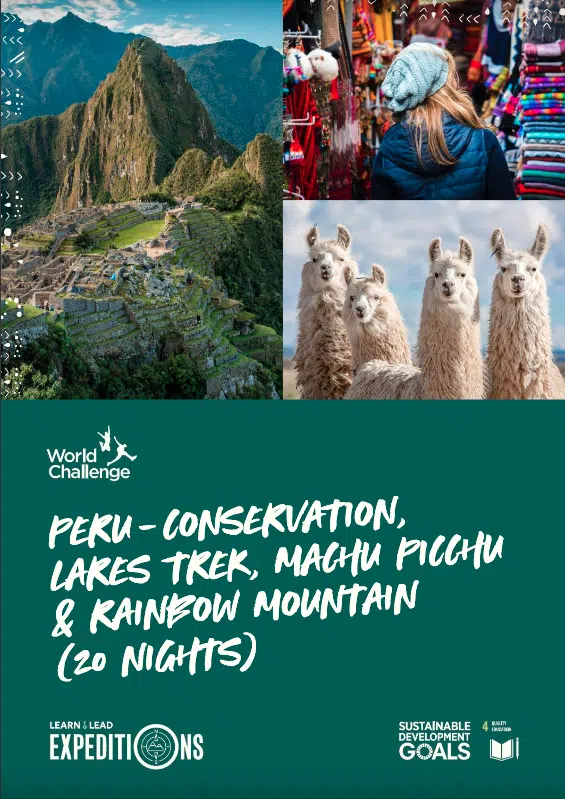 An example school expedition itinerary to Peru