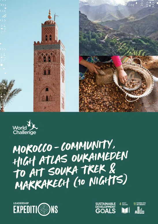A sample school expedition itinerary to Morocco