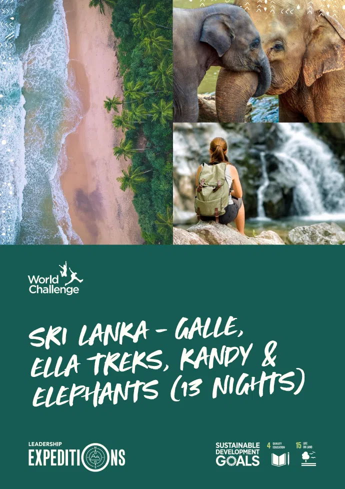 School expeditions itinerary to Sri Lanka